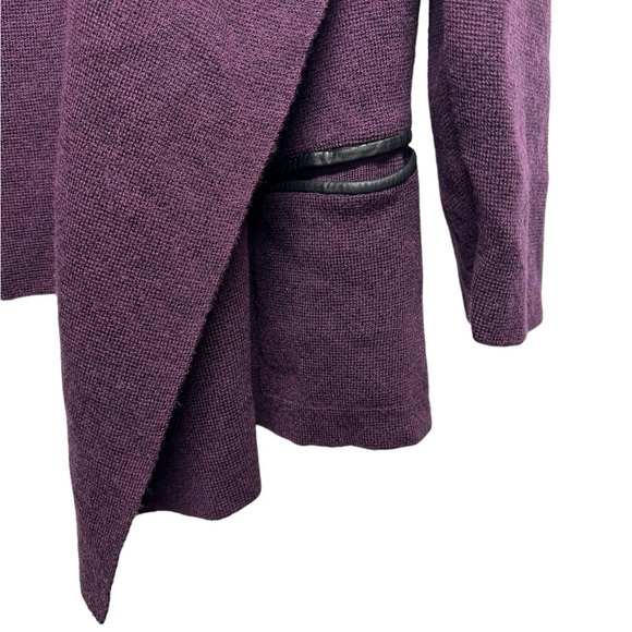 EILEEN FISHER 100% Merino Wool Sweater Cardigan Purple 1X - Picture 7 of 11